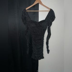 Formal sparkly black mini dress